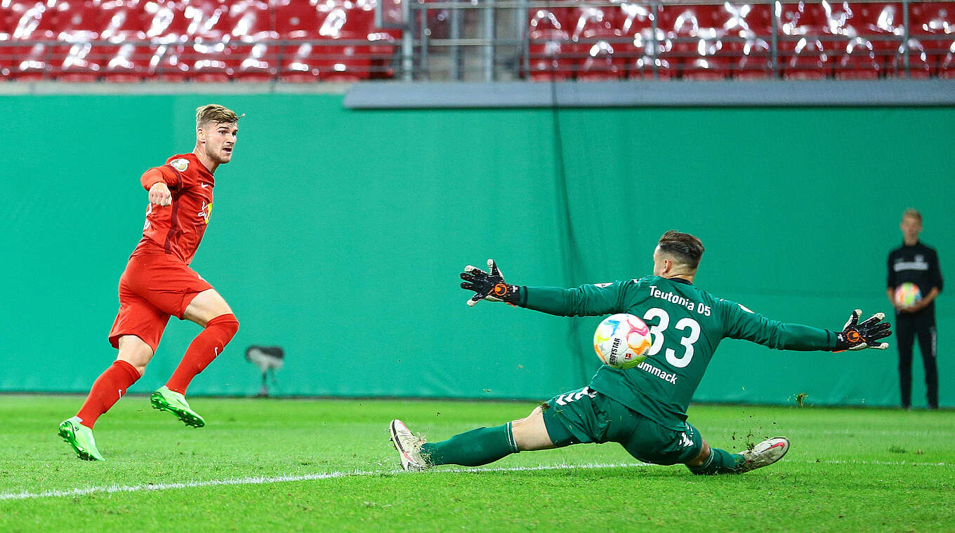 Timo Werner had a hand in four goals in the 8-0 win.  © imago