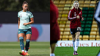 Wechsel beim DFB-Team: Lena Oberdorf (l.) sagt ab, Fabienne Dongus rückt nach © DFB/Maja Hitij/Getty Images/Thomas Böcker/DFB Collage DFB