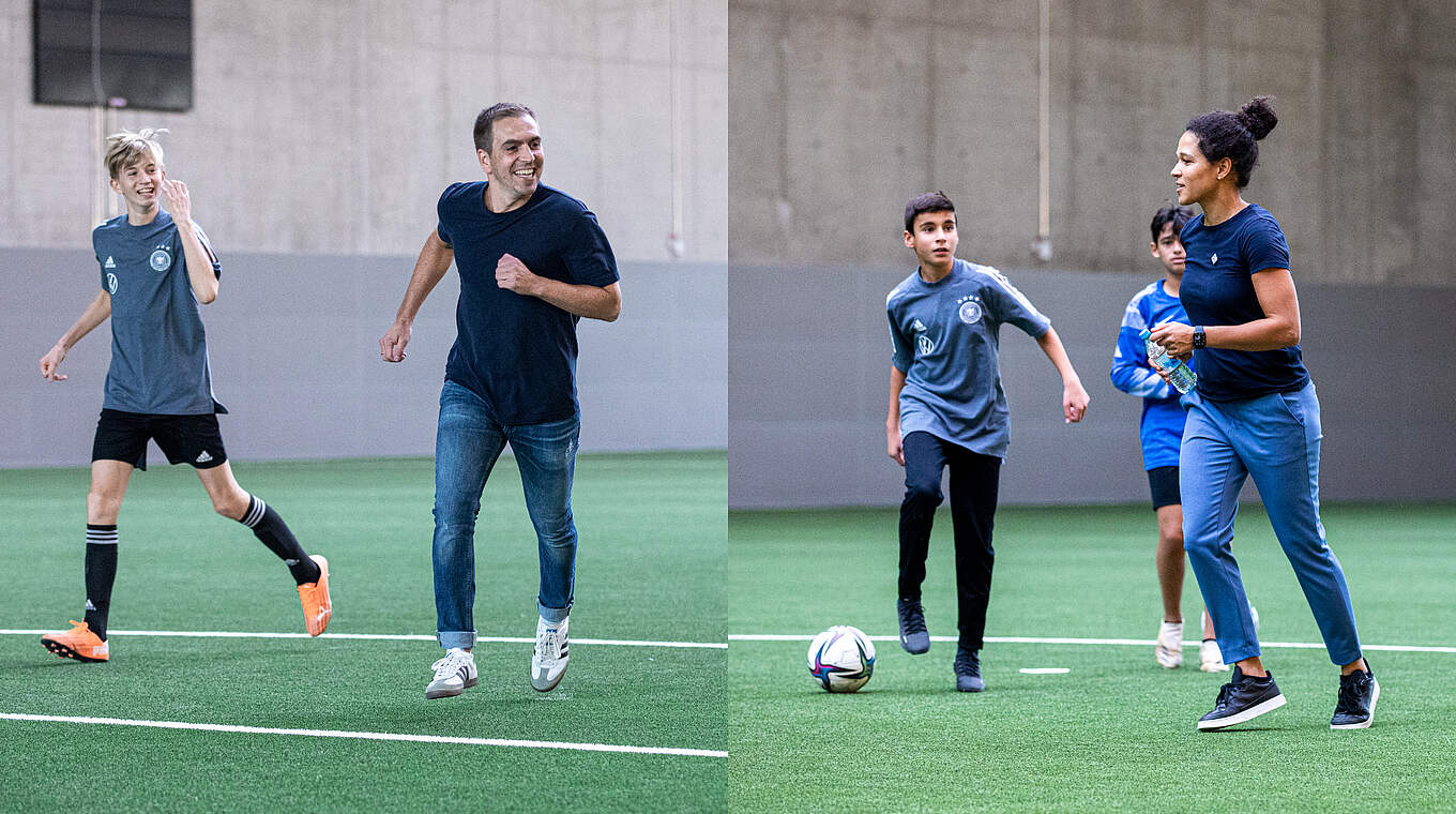 Philipp Lahm und Celia Sasic © Yuliia Perekopaiko/DFB