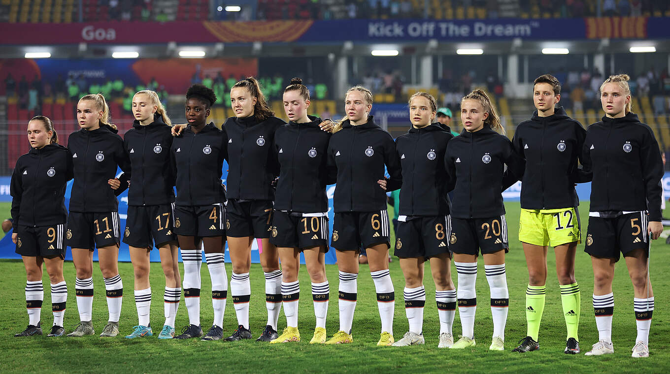 Bereit für das Spiel um Platz 3 gegen Nigeria: die deutschen U 17-Juniorinnen © 2022 FIFA