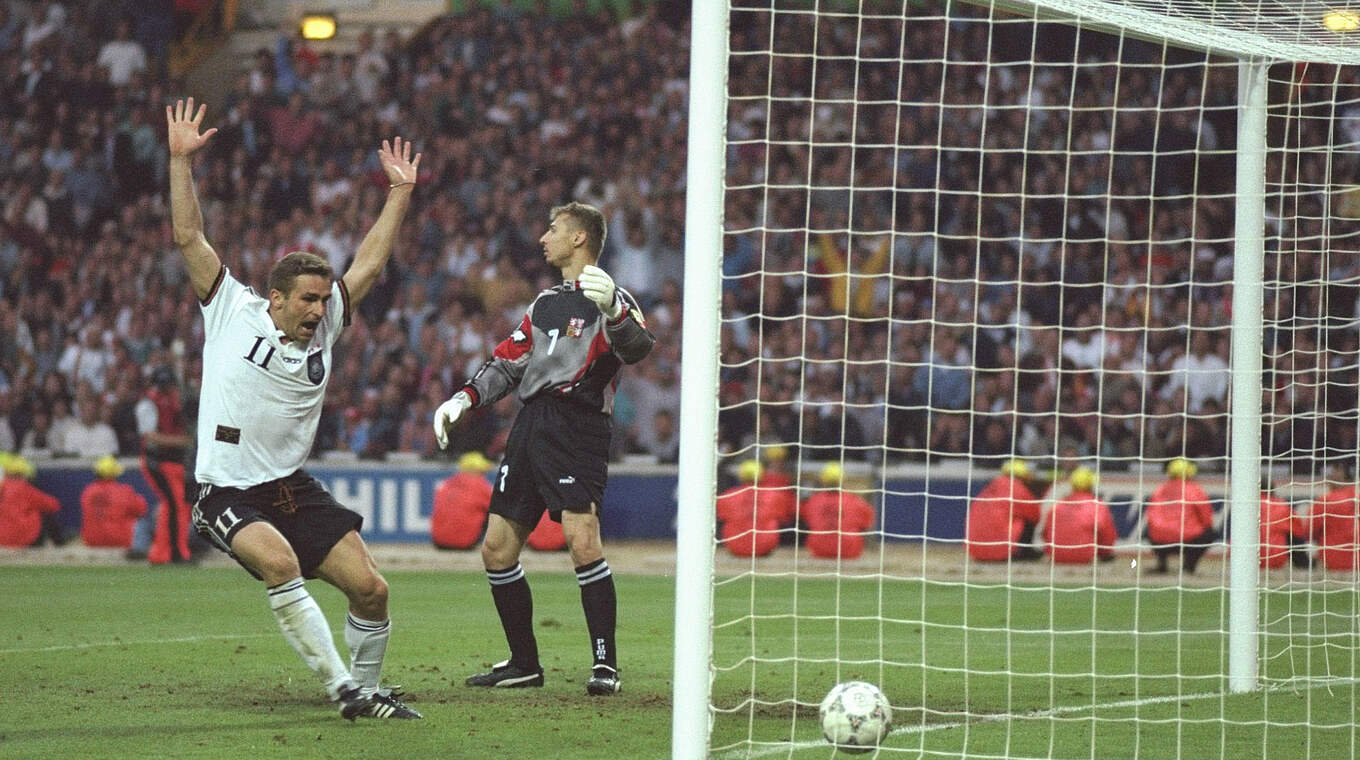 Größter Moment in Wembley: Kuntz bejubelt das Golden Goal bei der EM 1996 © Getty Images