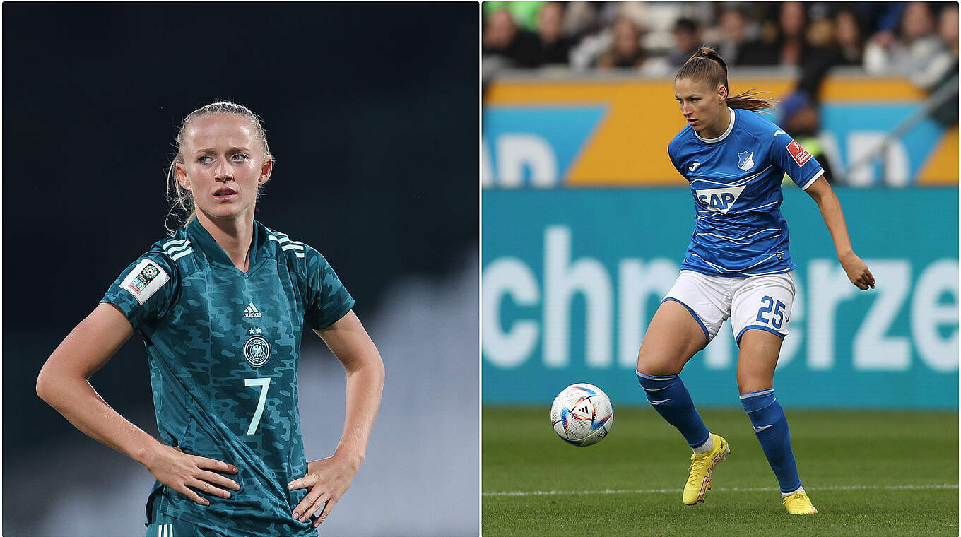 Personalwechsel im DFB-Team: Lea Schüller (l.) fällt aus, Melissa Kössler ist neu dabei © Maja Hitij/GettyImages / imago / Collage DFB