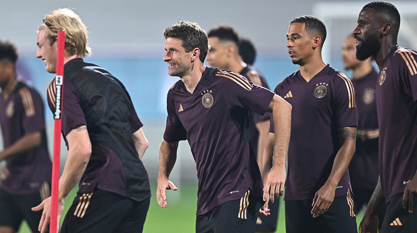 Julian Brandt, Thomas Müller, Emilio Kehrer und Antonio Rüdiger (v.l.n.r.) © GES-Sportfoto