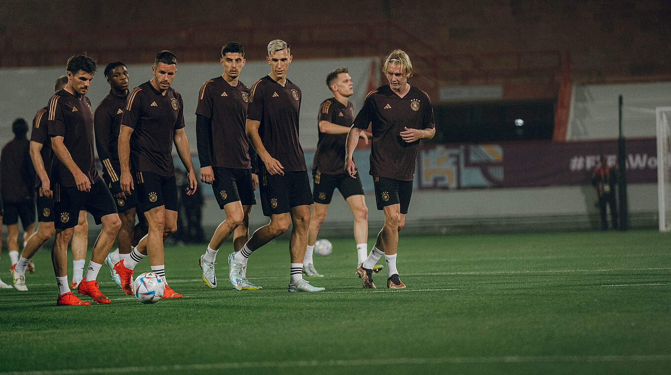 Jonas Hofmann, Christian Günter, Kai Havertz, Nico Schlotterbeck und Julian Brandt (v.l.n.r.) © Reinhard/DFB