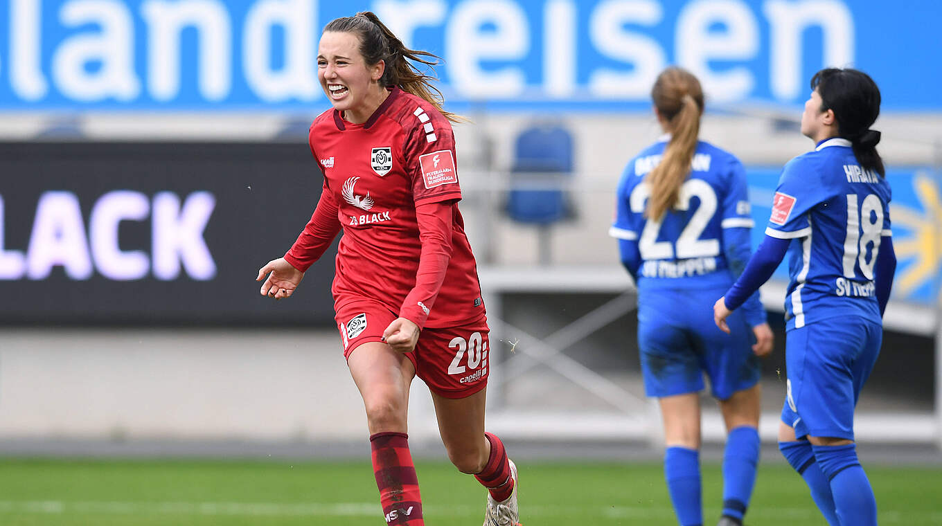 Goldenes Tor: Allie Hess schießt den MSV Duisburg zum Sieg © imago