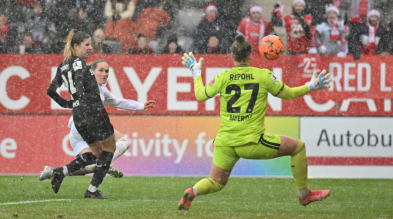 Treffer zum 2:0: Sydney Lohmann (M.) schießt aus spitzem Winkel ein © Getty Images