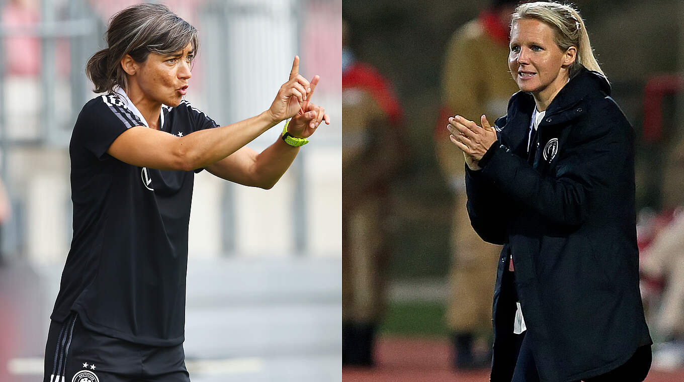 Stammen beide aus Bayern: Sabine Loderer (l.) und Friederike Kromp © Ricardo Nascimento / Christof Koepsel / Getty Images / DFB