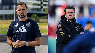 Waren gemeinsam in Japan: Panagiotis Chatzialexiou (l.) und Guido Streichsbier © DFB / Markus Gilliar / Getty Images / Maja Hitij