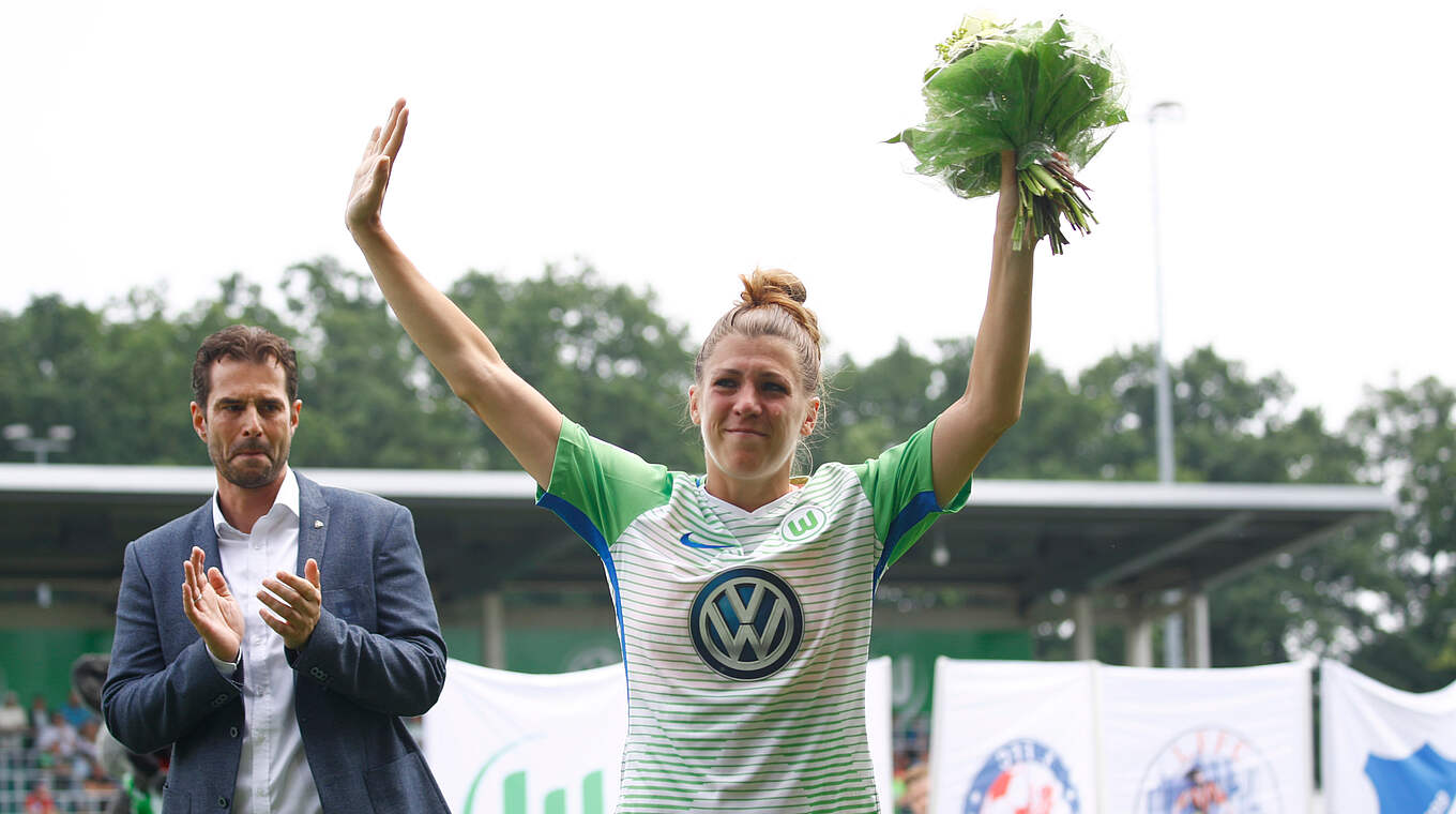 "Ich bin auf jeden einzelnen Titel stolz": Luisa Wensing im Trikot des VfL Wolfsburg © Joachim Sielski/Bongarts/Getty Images