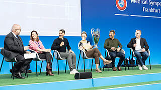 Von links nach rechts: Zoran Bahtijarevic, Elke Van der Steen, Niko Kovac, Josephine Henning, Thomas Hitzlsperger und Tim Meyer © Yuliia Perekopaiko/DFB