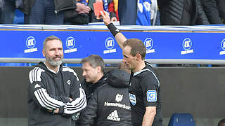 Sieht gegen den Karlsruher SC die Rote Karte: Hamburgs Trainer Tim Walter © imago