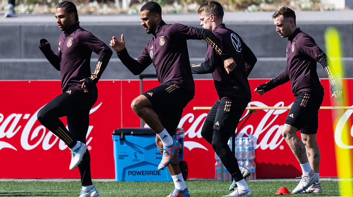 Serge Gnabry, Josha Vagnoman, Matthias Ginter und David Raum (v.l.) © DFB / GES-Sportfoto