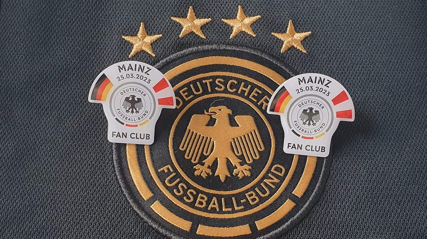 Wurden in Mainz für einen guten Zweck verkauft: Die Spieltags-Pins © Fan Club Nationalmannschaft