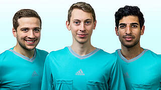 Das Schiri-Team für das Finale der U 19-Meisterschaft: Becker, Uhrig und Golzari (v.l.) © DFB