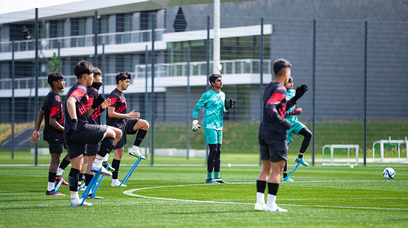 Trainierten am Dienstagmittag auf dem DFB-Campus: die indischen U 17-Junioren © Yuliia Perekopaiko/DFB