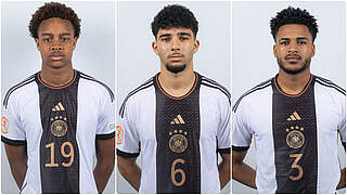 Zuversichtlich in Ungarn: Forzan Assan Ouedreaogo, Fayssal Harchaoui, Almugera Kabar © Thomas Böcker/DFB