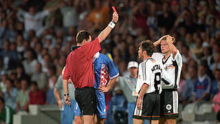 Der Anfang vom Ende im WM-Viertelfinale 1998 gegen Kroatien: Wörns sieht Rot © Imago
