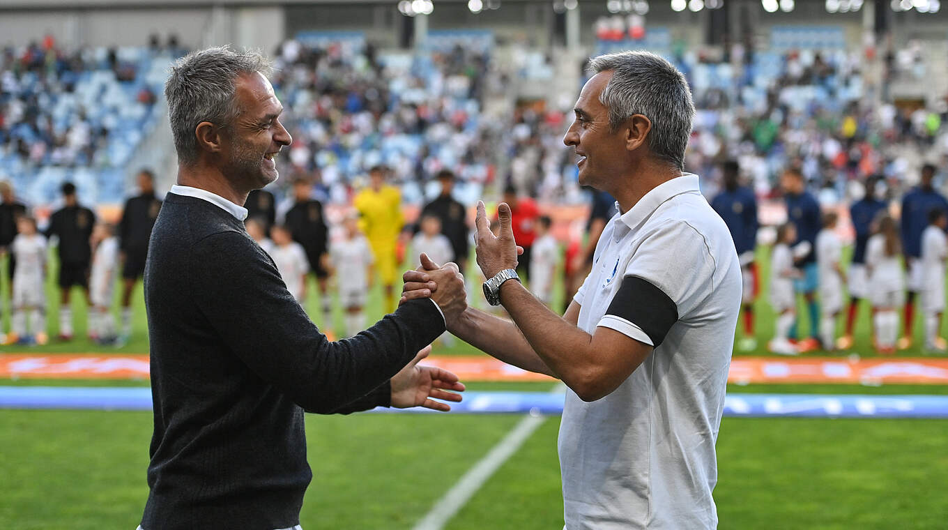 Christian Wück (l.) und Jean Luc Vannuch © Ben McShane - Sportsfile/UEFA via Getty Images