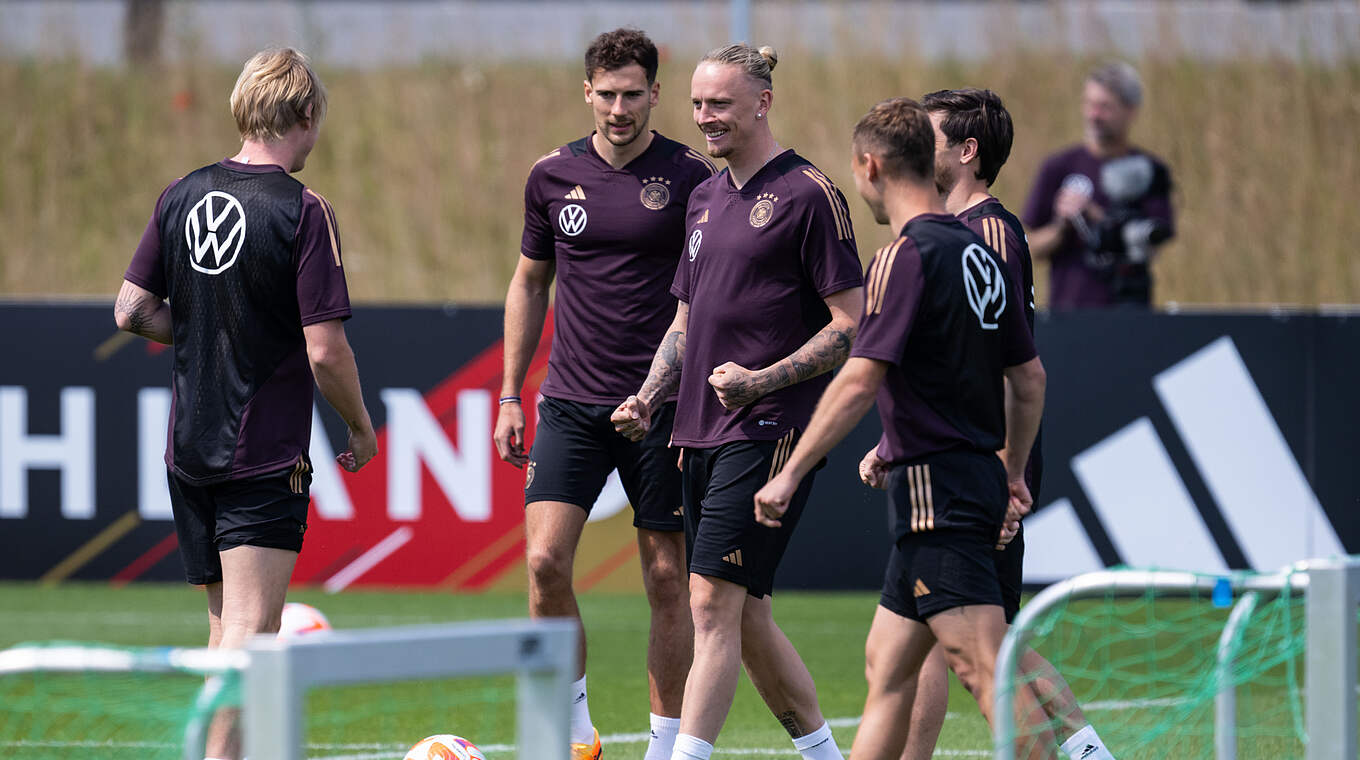 Julian Brandt, Leon Goretzka, Marius Wolf, Jonas Hofmann und Joshua Kimmich (v.l.n.r.) © GES/DFB