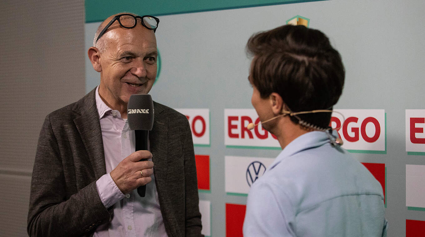 Hoher Besuch beim Finalevent: DFB-Präsident Bernd Neuendorf ist vor Ort © Lara Suffel/DFB