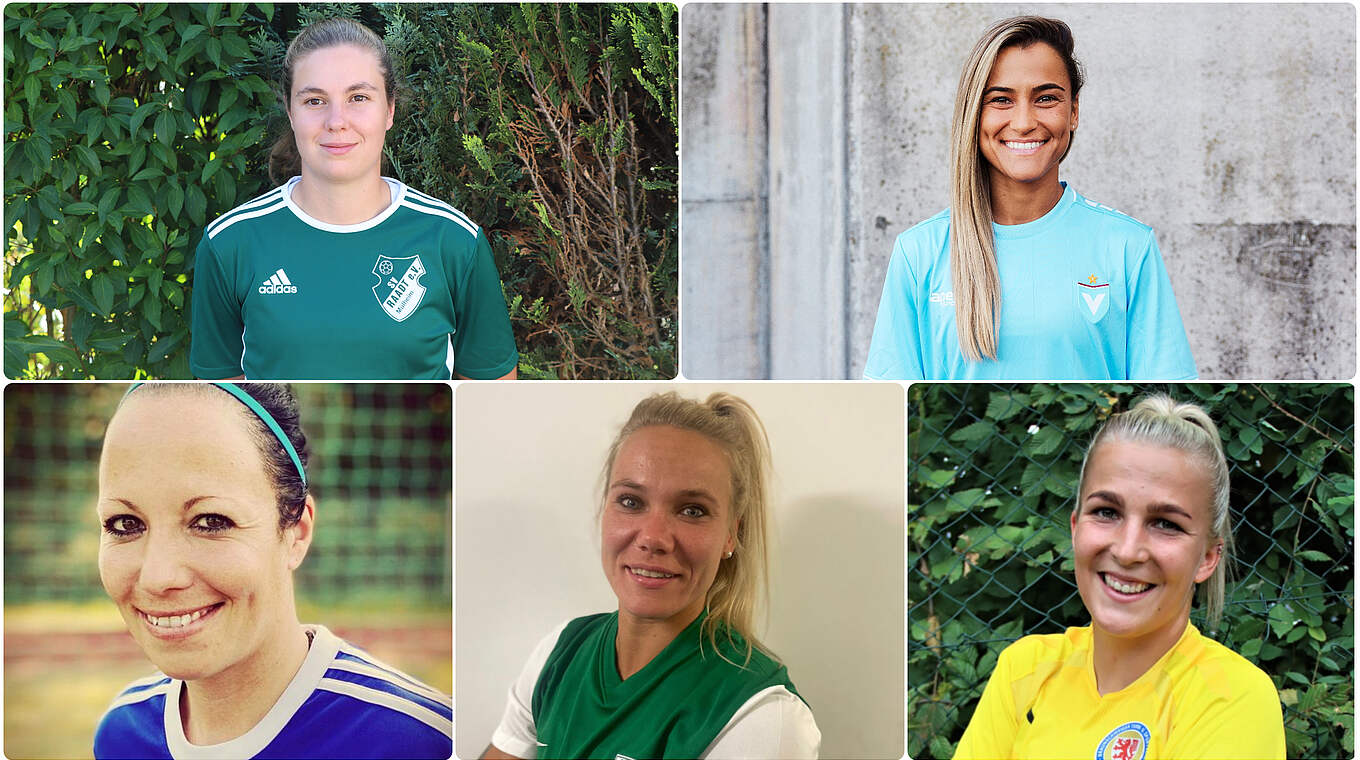 Die fünf Gewinnerinnen der Torjägerkanone: die besten Schützinnen von Liga 3 bis 7 © Collage FUSSBALL.DE