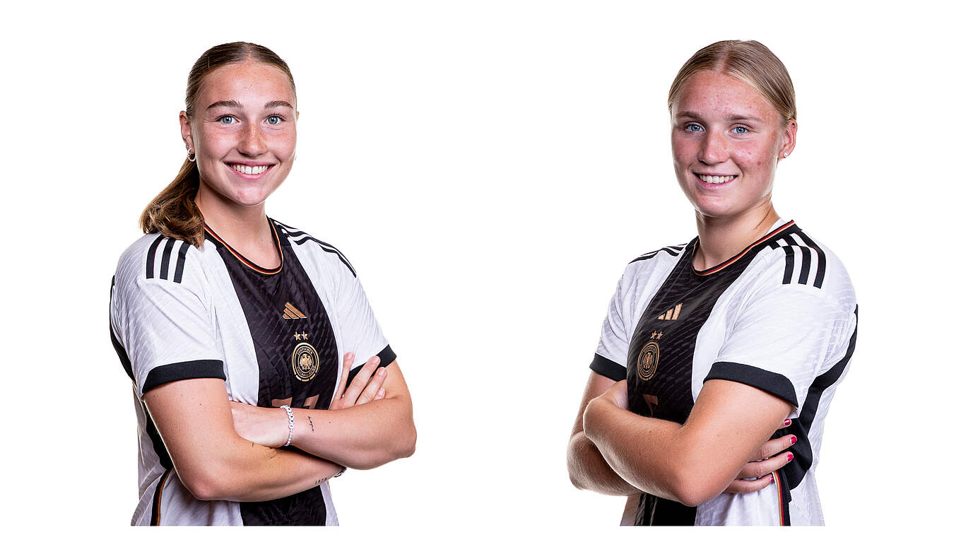 Wollen bei der U 19-EM gemeinsam erfolgreich sein: Sophie Nachtigall (l.) und Jella Veit © DFB/Lara Suffel