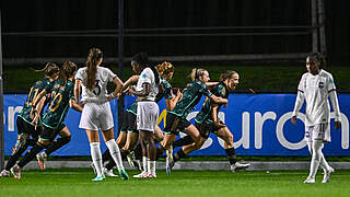 Spiel gedreht, das Finale kann kommen: Die deutsche U 19 gewinnt gegen Frankreich © UEFA/Getty Images