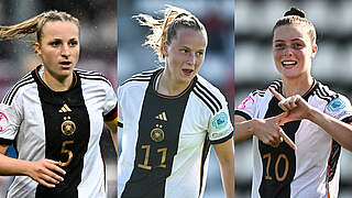 Persönliche Auszeichnung: Vanessa Diehm, Franziska Kett und Alara Şehitler © UEFA/Getty Images Collage DFB