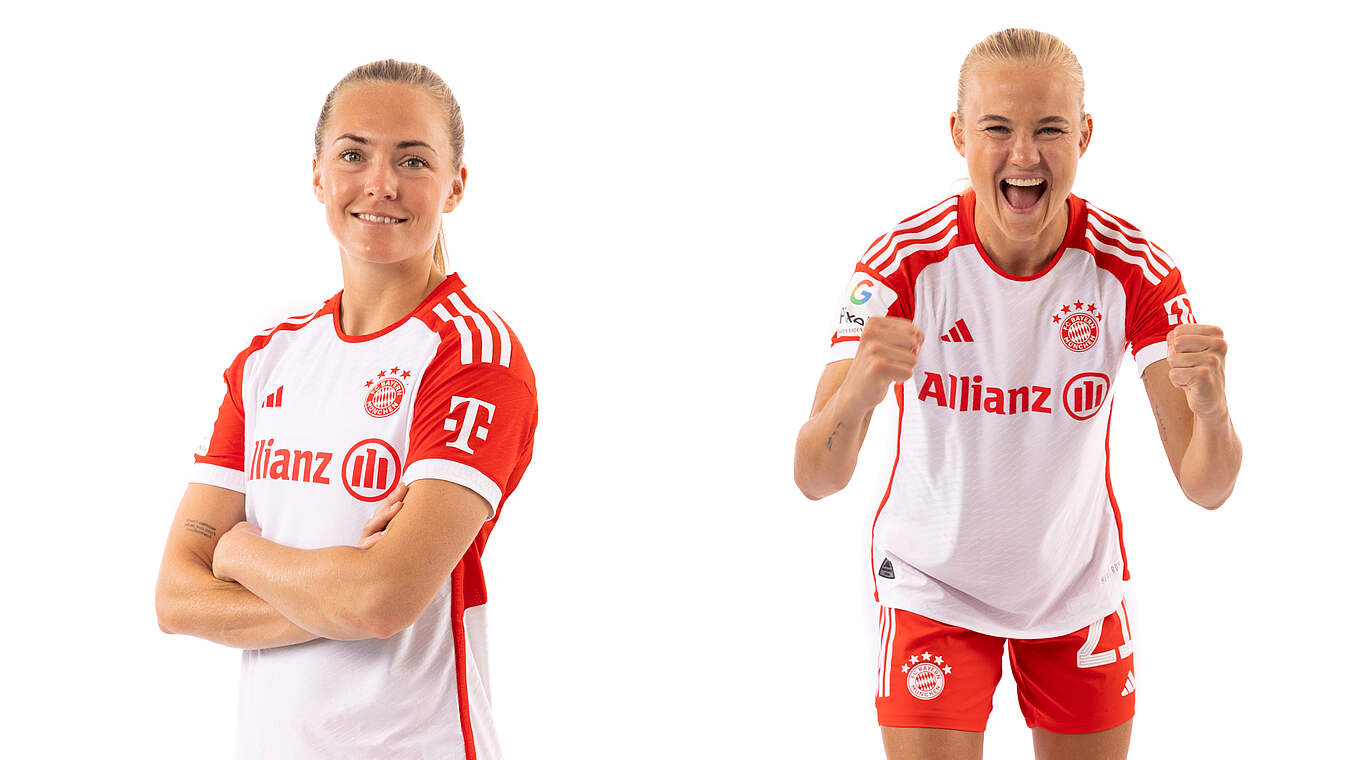 Bayerns Königstransfers: Magdalena Eriksson (l.) und  Pernille Harder (r.) © Vera Loitzsch/Getty Images/Collage DFB