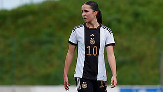 Sieg im zweiten Testspiel gegen England: Laila Portella und die deutsche U 17 © Gualter Fatia/Getty Images for DFB