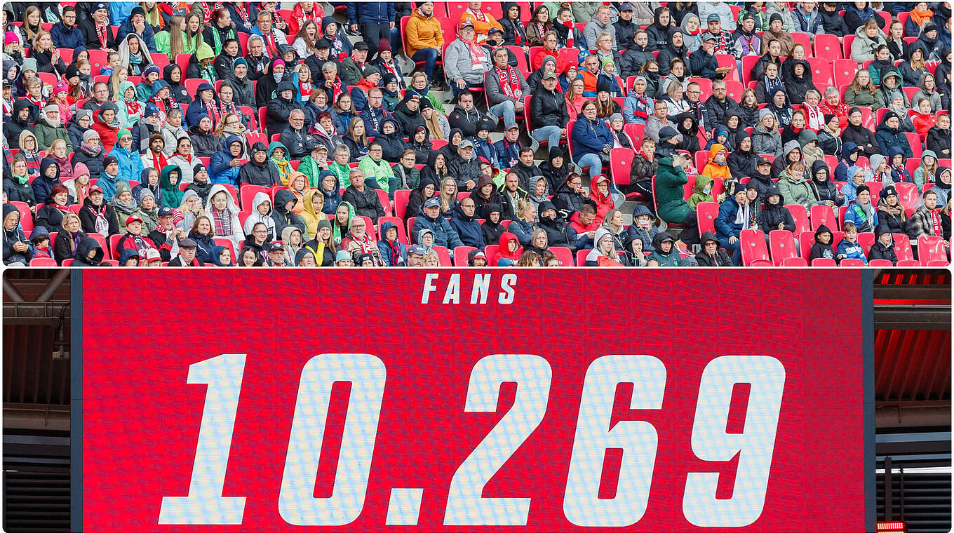 Über 10.000 Fans: Großer Zuspruch auf den Rängen auch in Leipzig © imago/Collage DFB