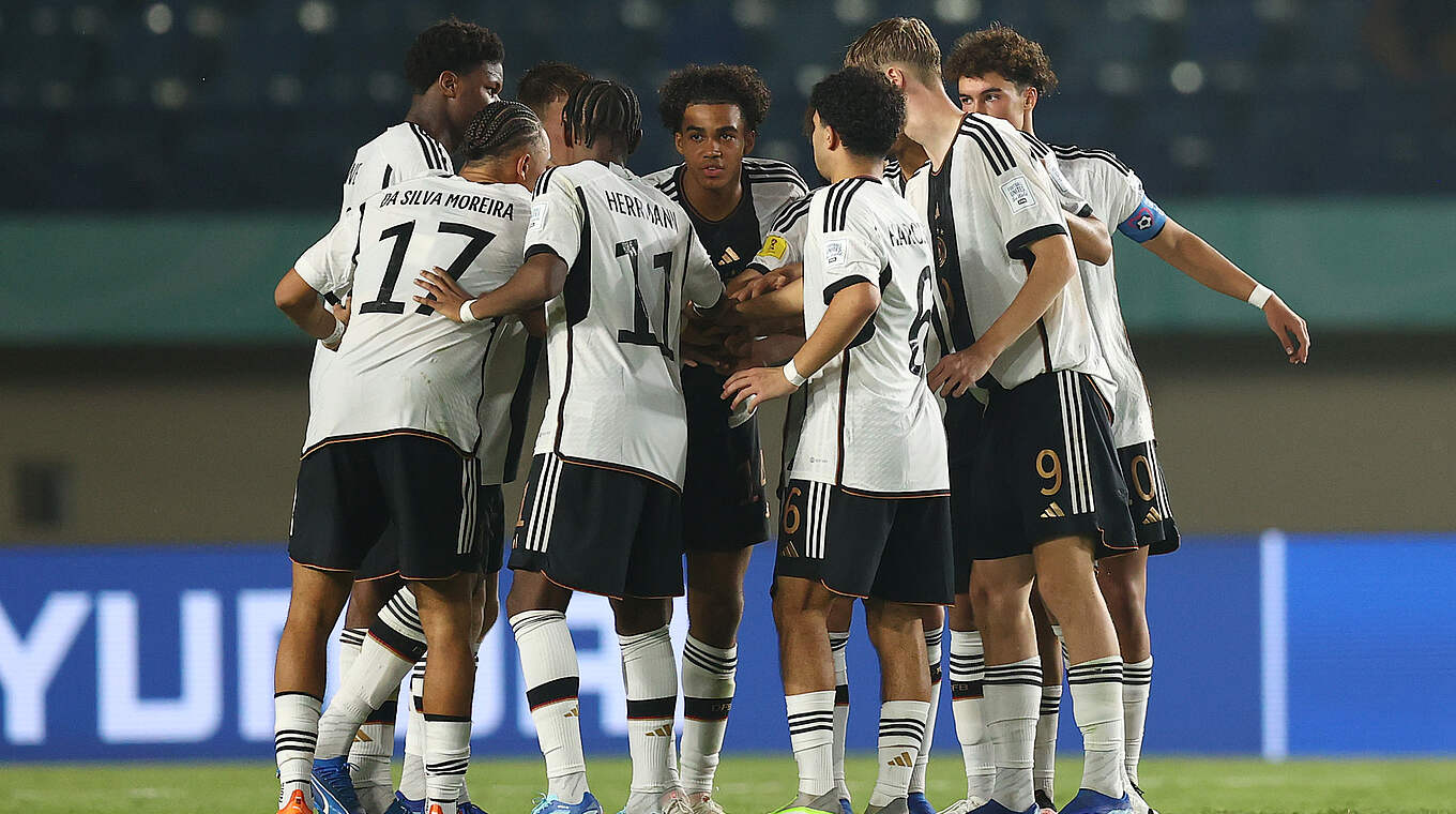 Nach dem Auftaktsieg selbstbewusst ins zweite WM-Gruppenspiel: die U 17-Junioren © FIFA/FIFA via Getty Images