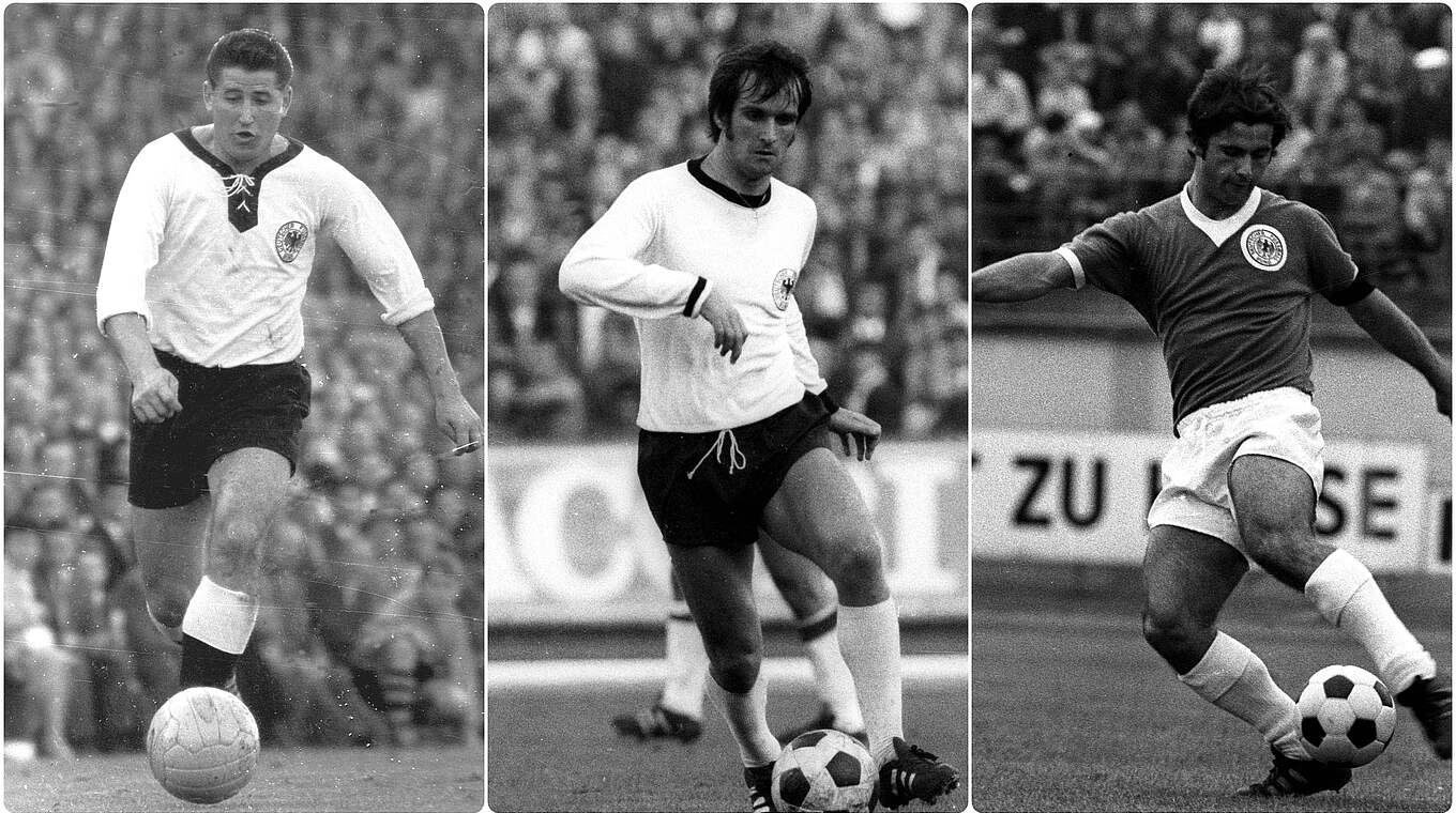 Debüt gegen die Türkei, später Weltmeister: Rahn, Overath und Müller (v.l.) © imago/Collage DFB