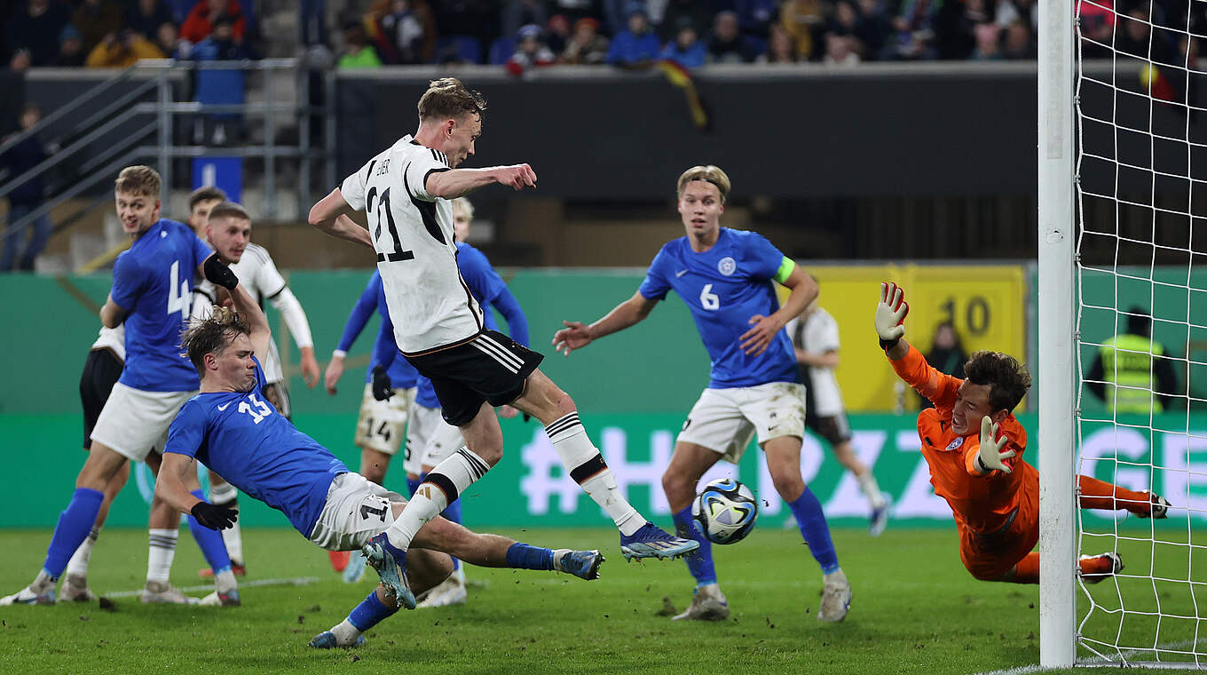 Erzielt den ersten deutschen Treffer gegen Estland: Maximilian Beier © 2023 Getty Images