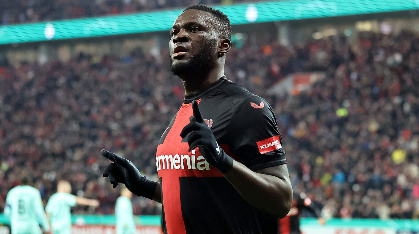 Victor Boniface opened the scoring for Bayer Leverkusen © 2023 Getty Images