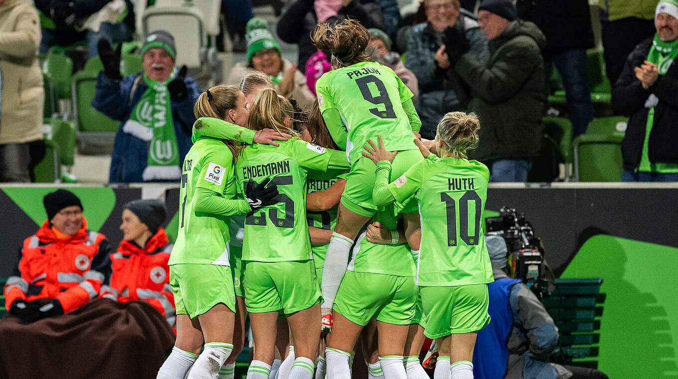 Jubel kurz vor Schluss: Dem VfL Wolfsburg reicht ein Treffer zum Sieg © Getty Images