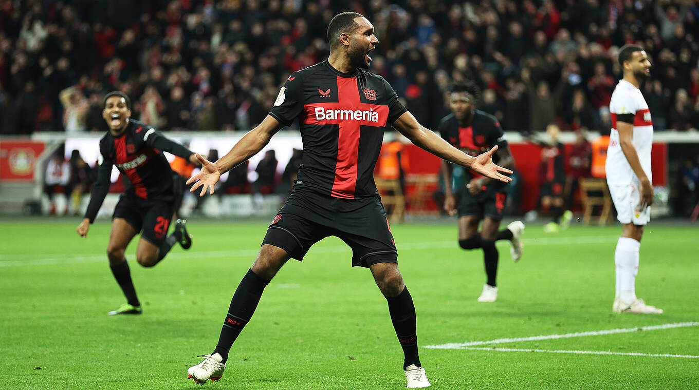 Jonathan Tah celebrates his late winner. © Getty Images