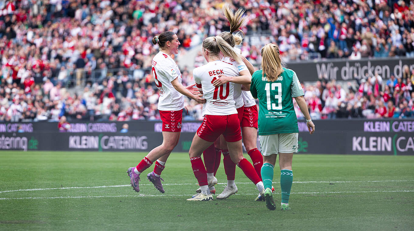 2:1-Heimsieg vor Rekordkulisse: 1. FC Köln gegen Werder Bremen © Yuliia Perekopaiko/DFB