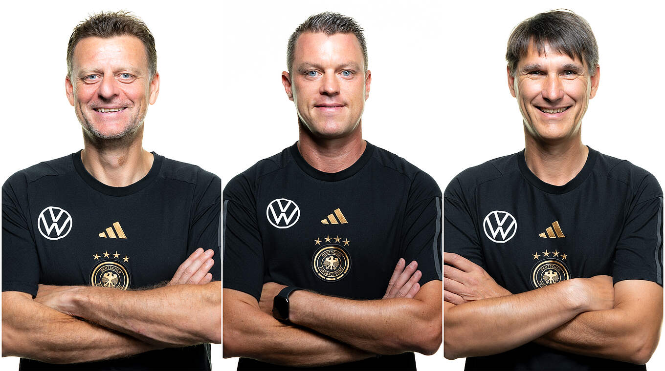 "Langfristiger Plan": Die Trainer Wörns, Balitsch und Prus (v.l.) bleiben beim DFB © Thomas Böcker/Collage DFB