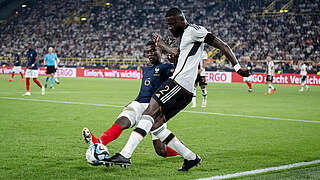 2:1 im letzten Duell mit Frankreich: Rüdiger (r.) und Co. gewinnen in Dortmund © GES Sportfoto