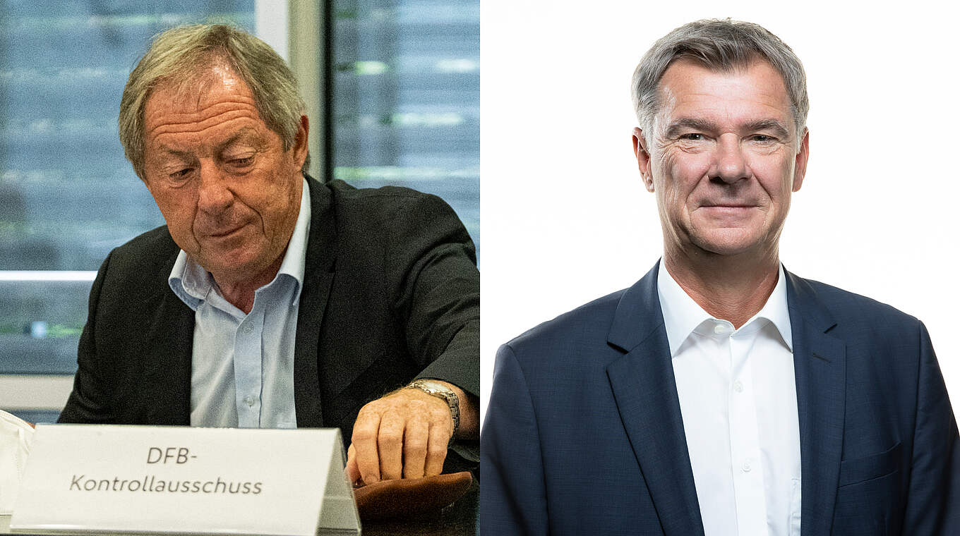 Nachreiner (l.) und Bergmann: "Vorgehen ist bewusst ausgesprochen moderat" © Thomas Böcker/DFB Collage DFB