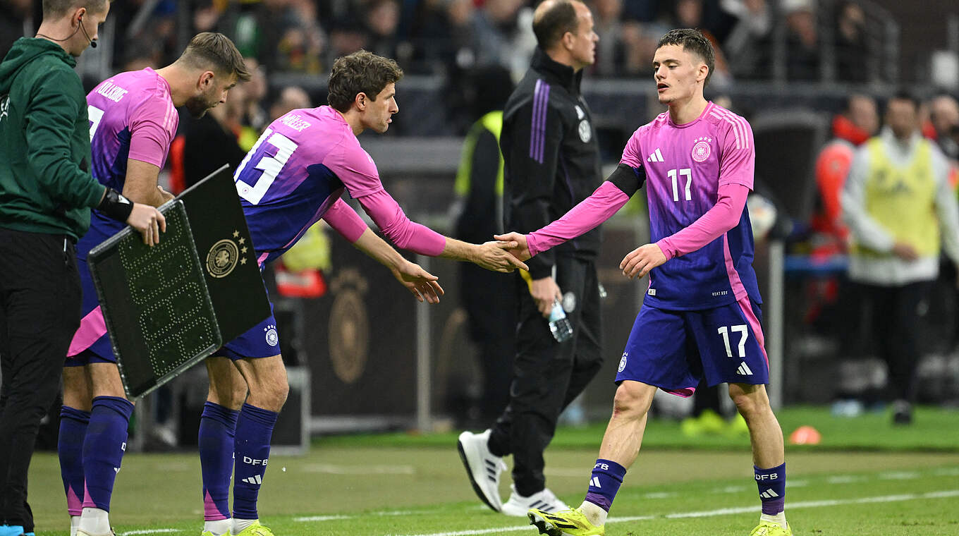 V.l.: Niclas Füllkrug, Thomas Müller und Florian Wirtz © Getty Images