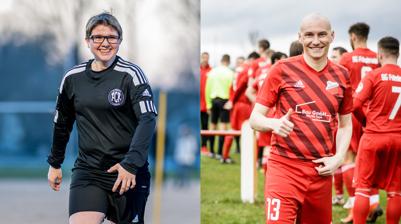 Die "Amateure des Jahres 2023/2024": Jessica Freitag und Marcel Schollbach © Getty Images/Collage FUSSBALL.DE