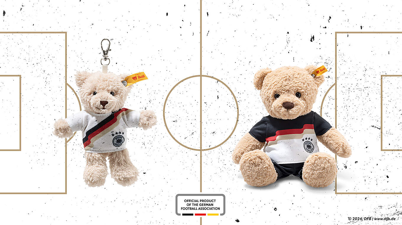 Als Plüschtier und Schlüsselanhänger in der DFB-Edition erhältlich: Teddybär Ben © DFB