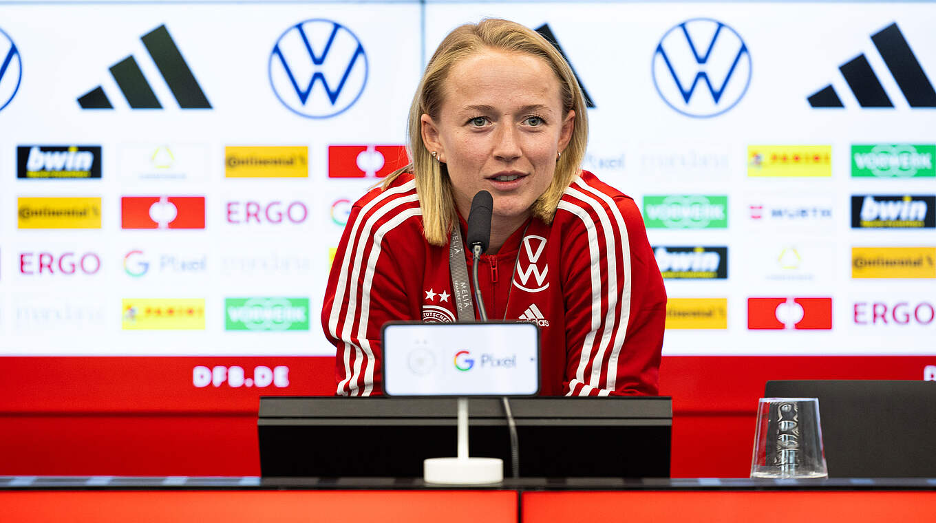 Lea Schüller: "Die EM-Quali ist für uns wichtig als Olympiavorbereitung" © Yuliia Perekopaiko/DFB