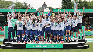 Großer Jubel: Die Mannschaft der TSG Hoffenheim feiert die Meisterschaft © Getty Images