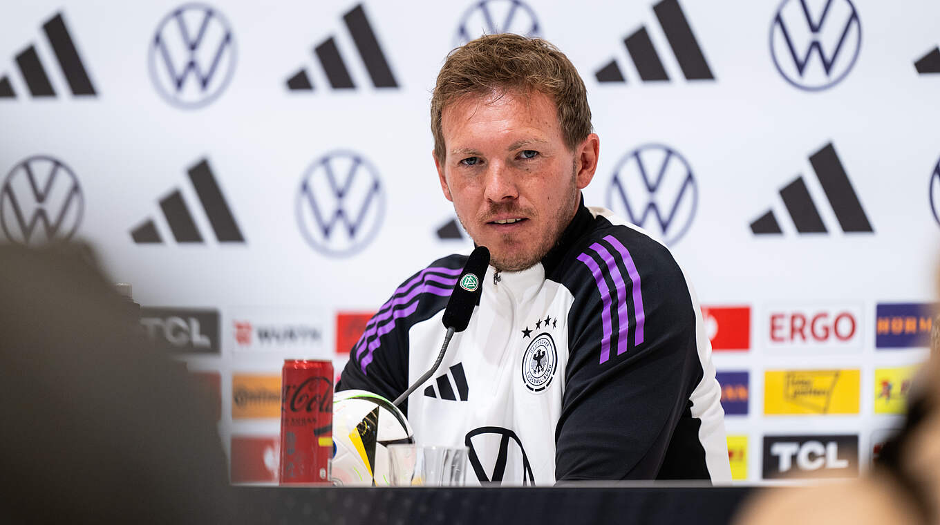 Nagelsmann: "Our players are feeling 100% - we’re hungry and excited." © GES-Sportfoto/ DFB