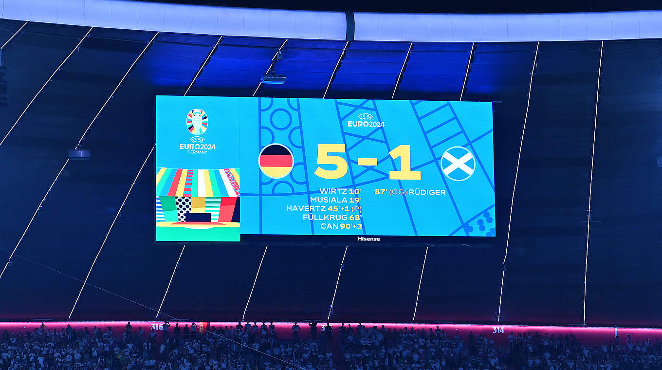 Der höchste deutsche Sieg bei einer EM-Endrunde: 5:1 gegen Schottland in München © Imago