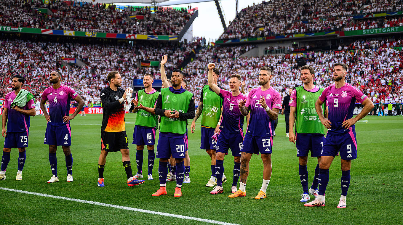 Peilt den dritten Sieg im dritten EM-Spiel an: die deutsche Nationalmannschaft © GES/Markus Gilliar