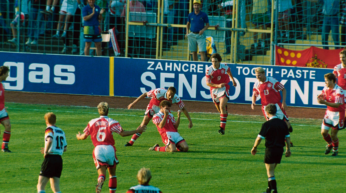 Sensationell Europameister: Dänemark besiegt Deutschland im EM-Finale 1992  © Getty Images